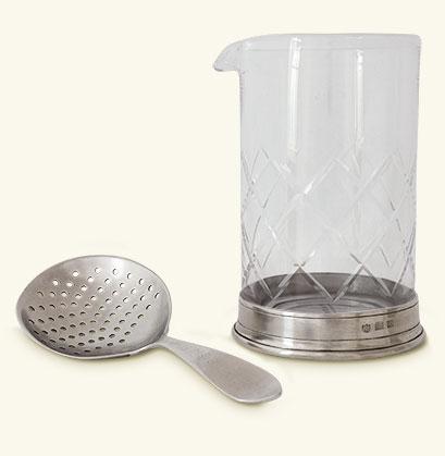 Mixing Glass & Cocktail Strainer Set