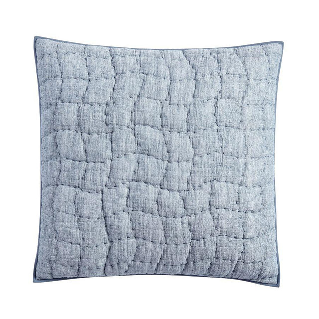 Cloud Quilted Sham, Steel Blue, Euro