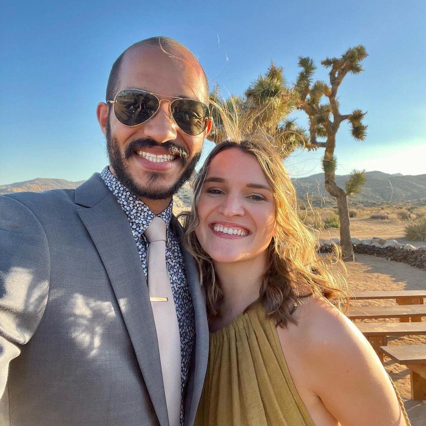 Enjoying a beautiful wedding in Joshua Tree.