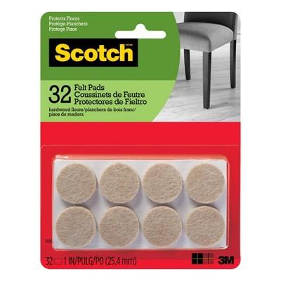 Scotch 1" 32pk Felt Pads Beige