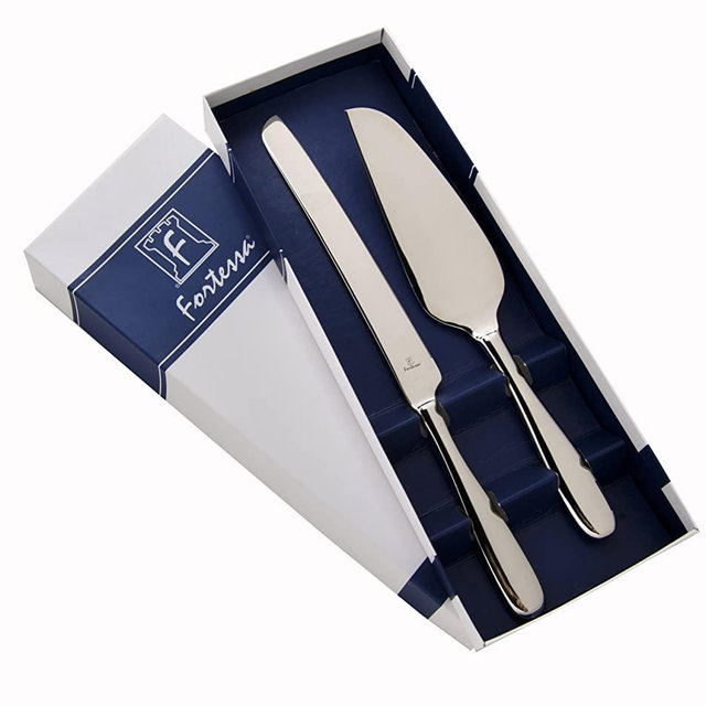 Fortessa Grand City Stainless Steel Cake Serving Set in a Box