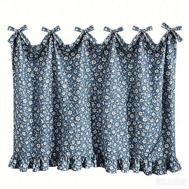 Oven Skirt Curtain for Farmhouse Kitchen Decor | Plaid Stove Door Cover to Hide Clutter, 30"x21" | Premium Polyester Tier Short Curtain with Lace Trim & Ribbon Ties, Machine Washable