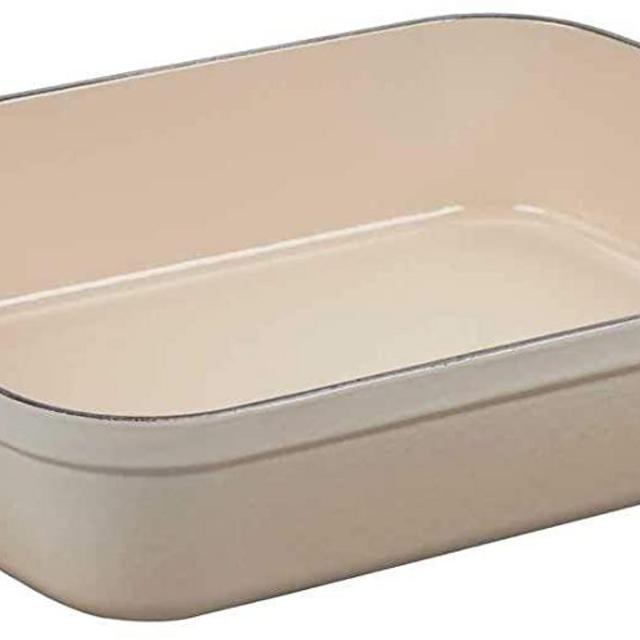 Le Creuset Enameled Cast Iron Signature Rectangular Roaster, 5.25 qt. (11.7" x 16.8") , Meringue