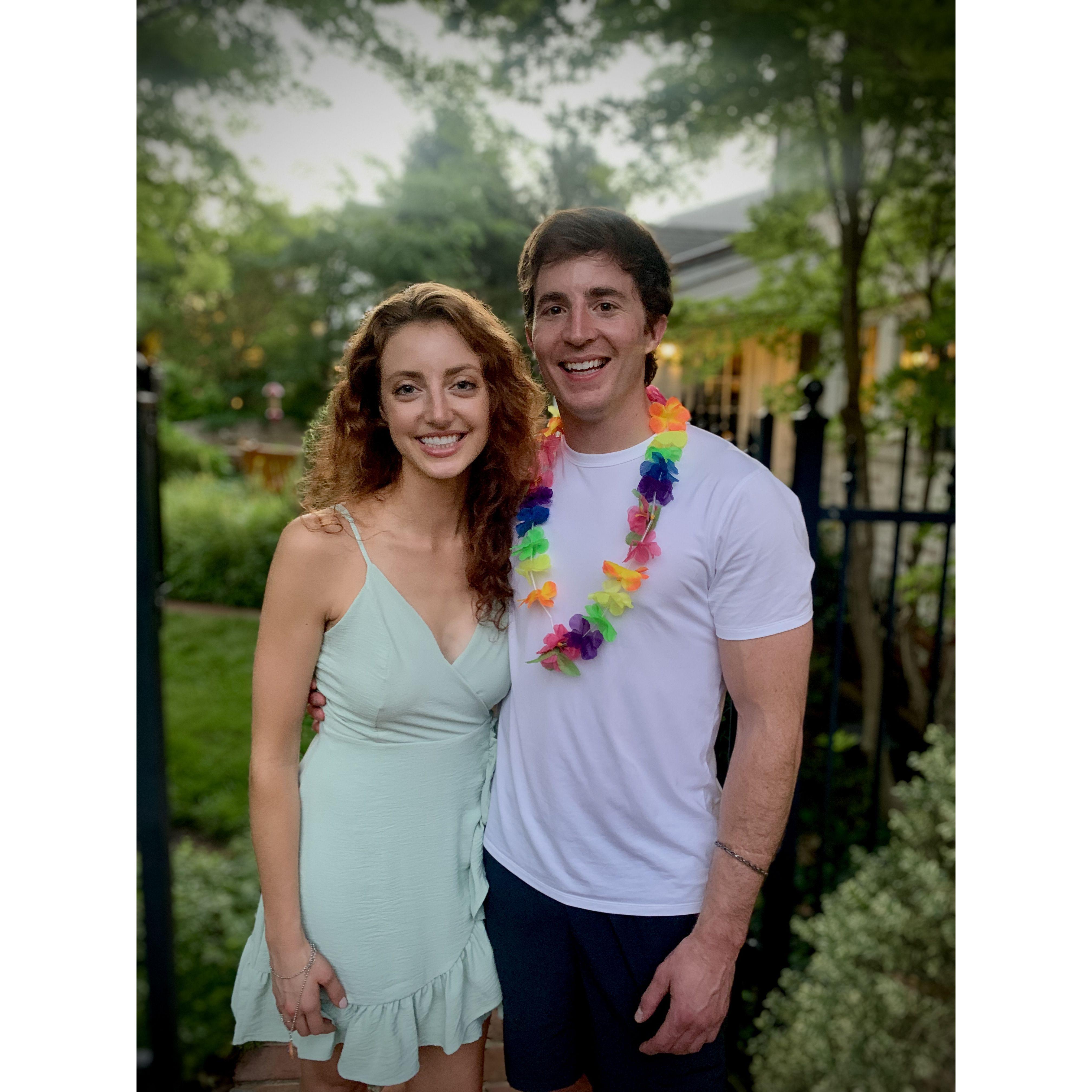 Our (second) second date at Grace's Hawaiian-themed residency graduation party in St. Louis