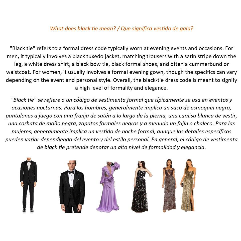 Here are some ideas for black-tie outfits.