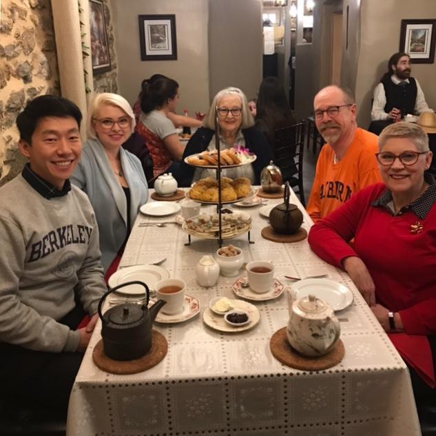 Tea in Old Salem with the Browns and Samantha's grandmother.