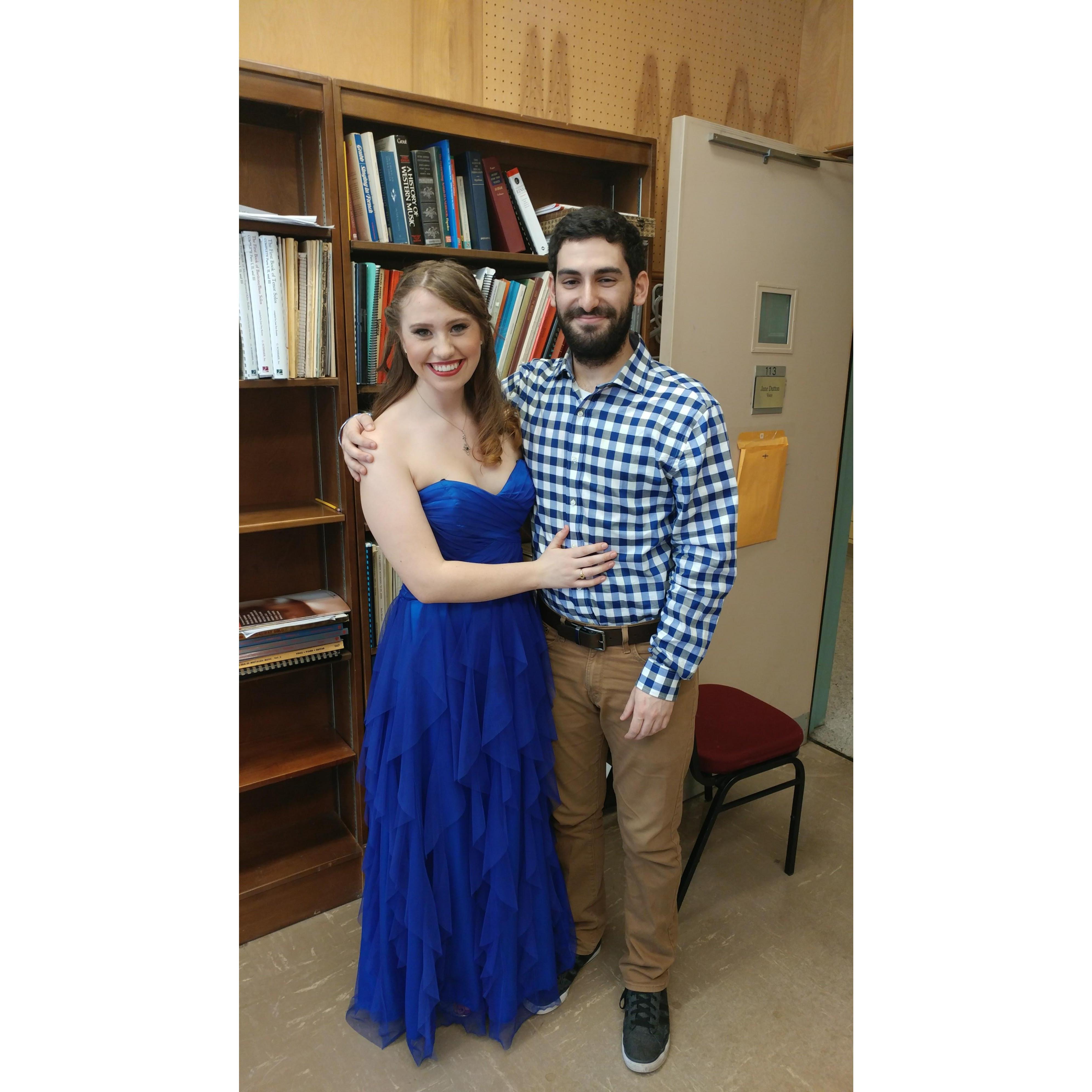 After Agnes's junior recital at IU, April 8, 2017