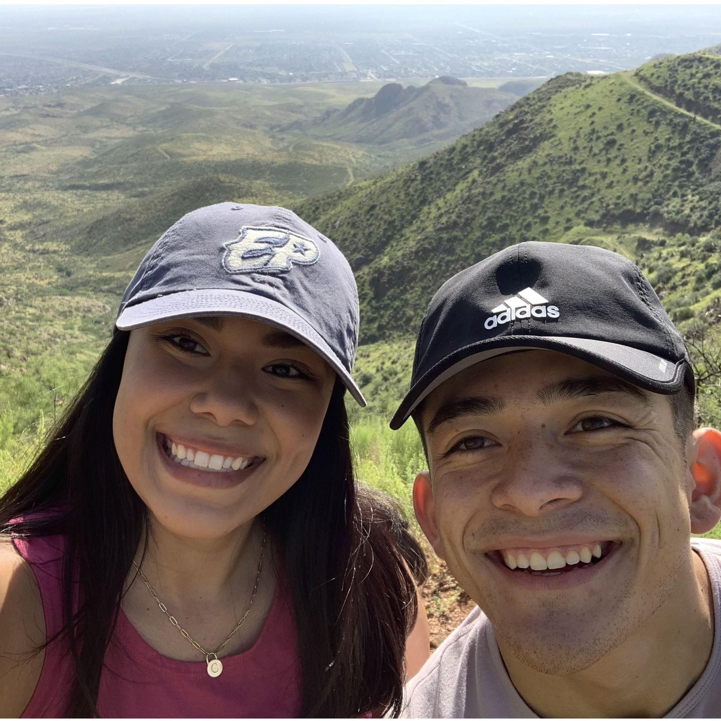 Hiking up the Franklin Mountains.