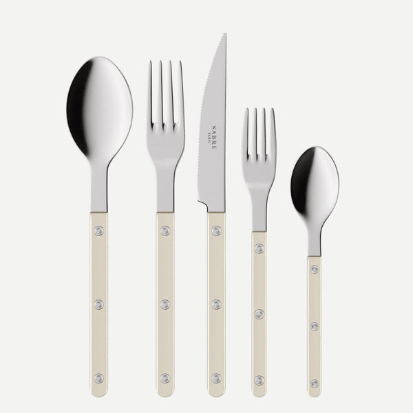 5 Piece Cutlery Set- Bistrot Pearly, Pearl, Shiny Finish