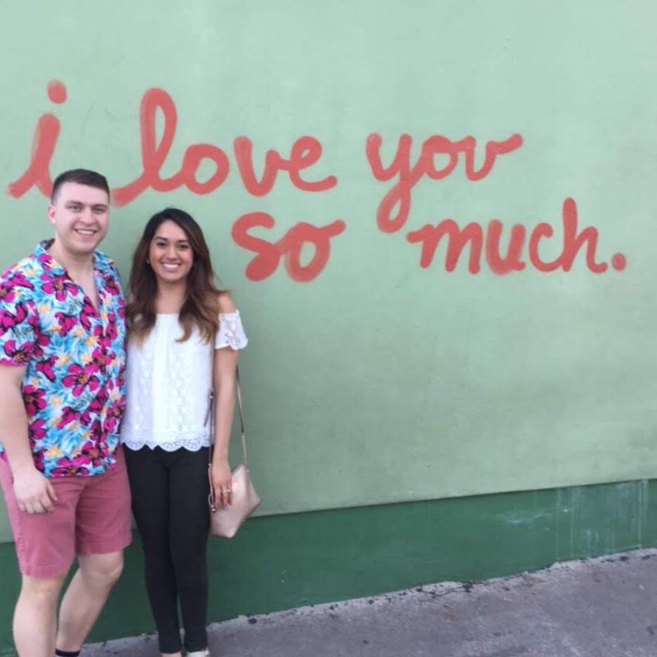 Us at the famous “I love you so much” sign on south congress street in Austin!