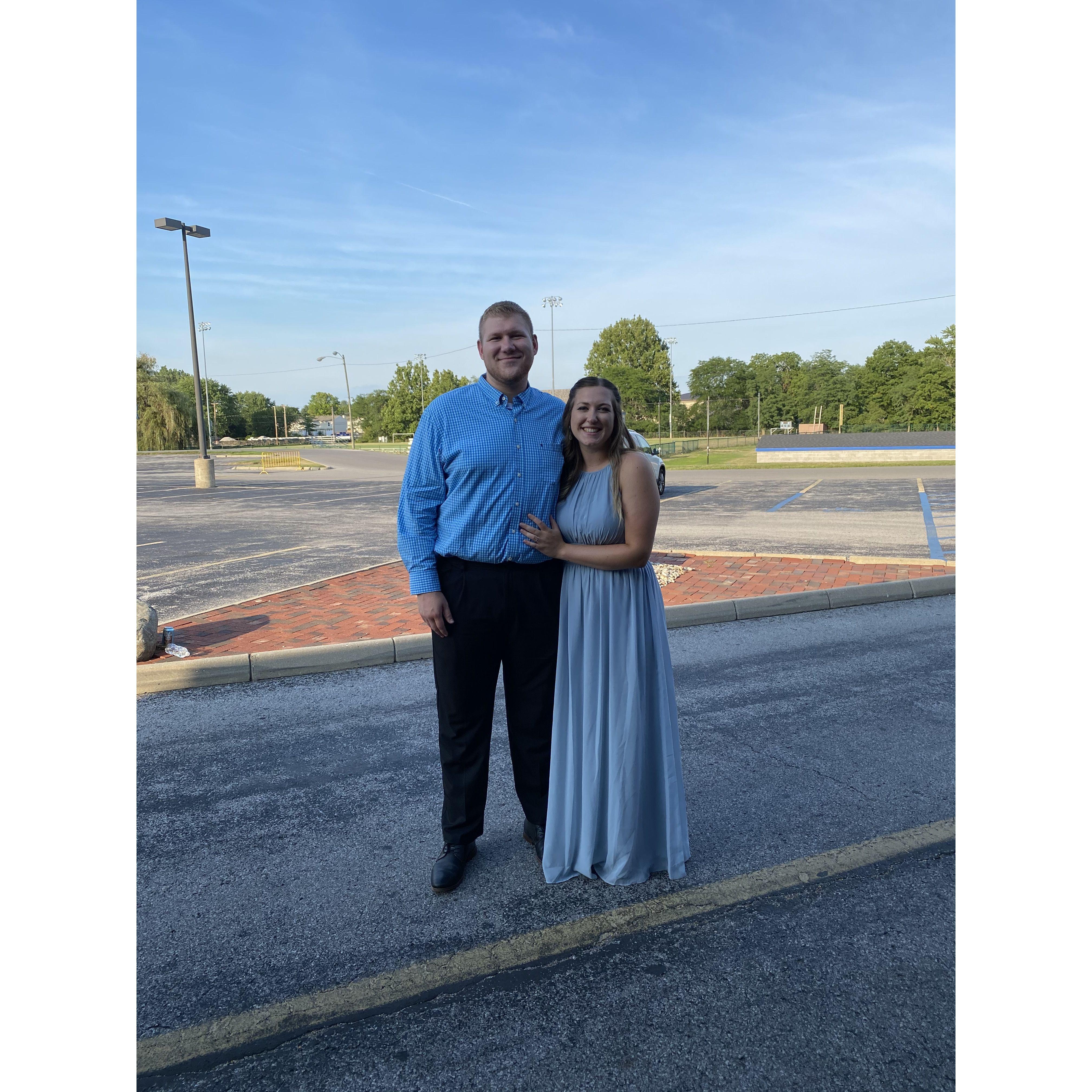 Our first wedding together, celebrating Matron of Honor Brie Hall in July 2020