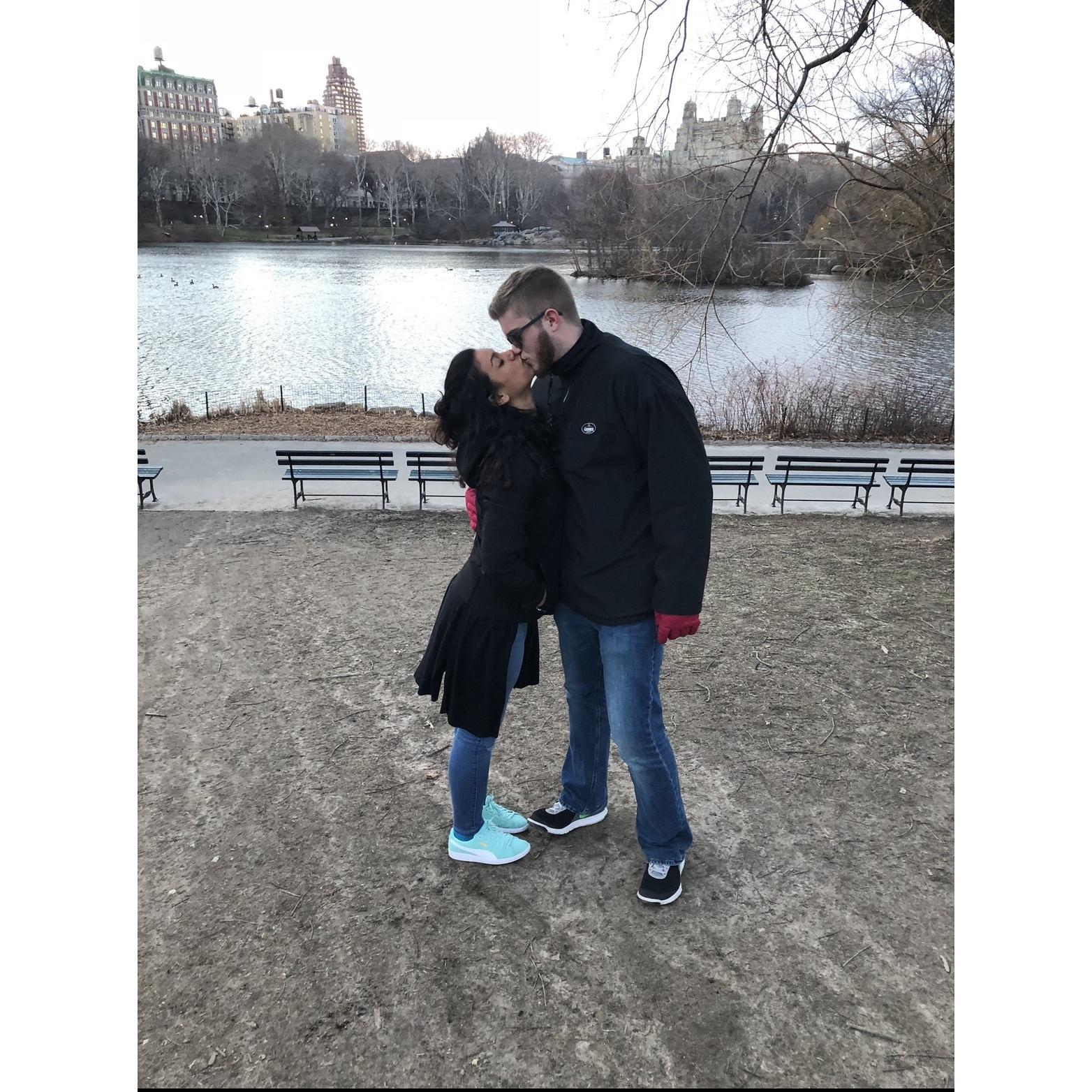 Ryan's first visit to see Aless in NYC in 2018. A snow storm happened on the first night and Ryan made a snowball!