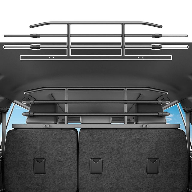 xipoqix Dog Car Barrier Compatible with 2025 2026 Toyota 4Runner Trunk Cargo Pet Barrier Carbon Steel Behind 2nd Row Pet Divider Gate Replacement for 2025 2026 Toyota 4Runner Accessories
