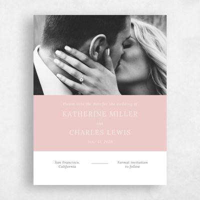 Blush, Pink Wedding Save the Date - Stevens Photo
