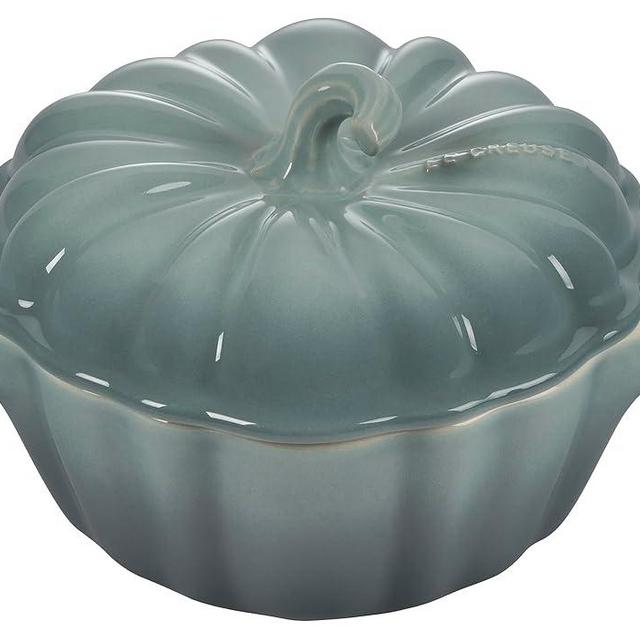Le Creuset Stoneware Figural Pumpkin Petite Cocotte, 12 oz., Sea Salt