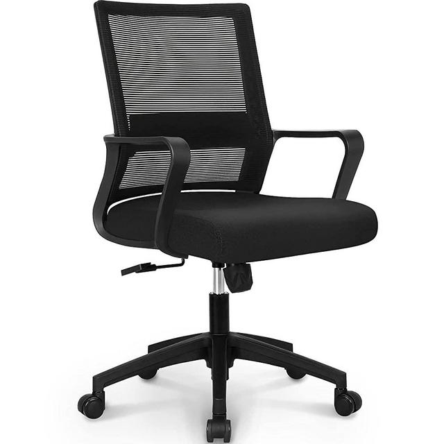 NEO CHAIR Office Swivel Desk Ergonomic mesh Adjustable Lumbar Support Computer Task Back armrest Home Rolling Women Adults Men Comfort Chairs Height Comfortable Gaming Modern (Black)