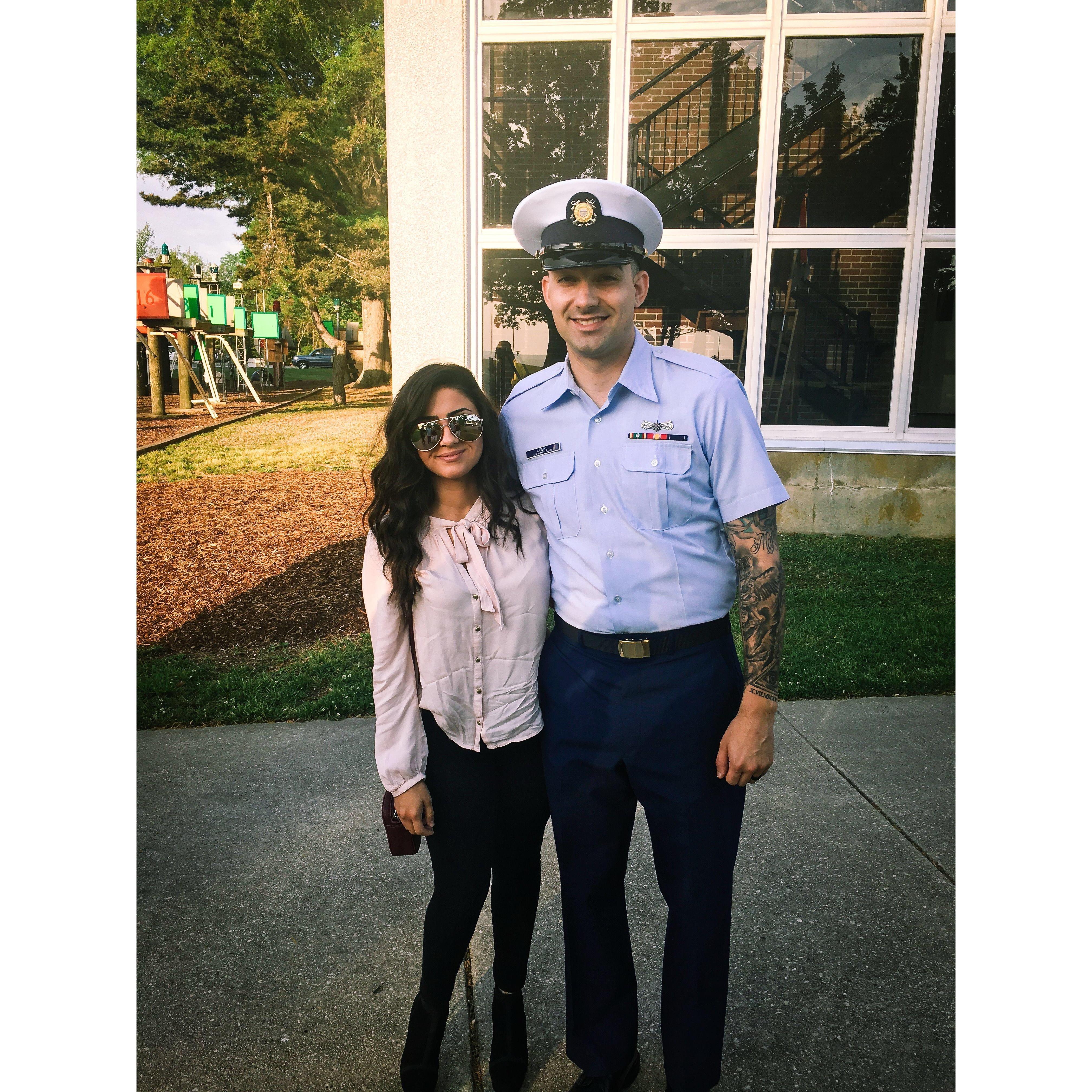 The day Faina pinned Mason for MK A school graduation - Yorktown, VA.