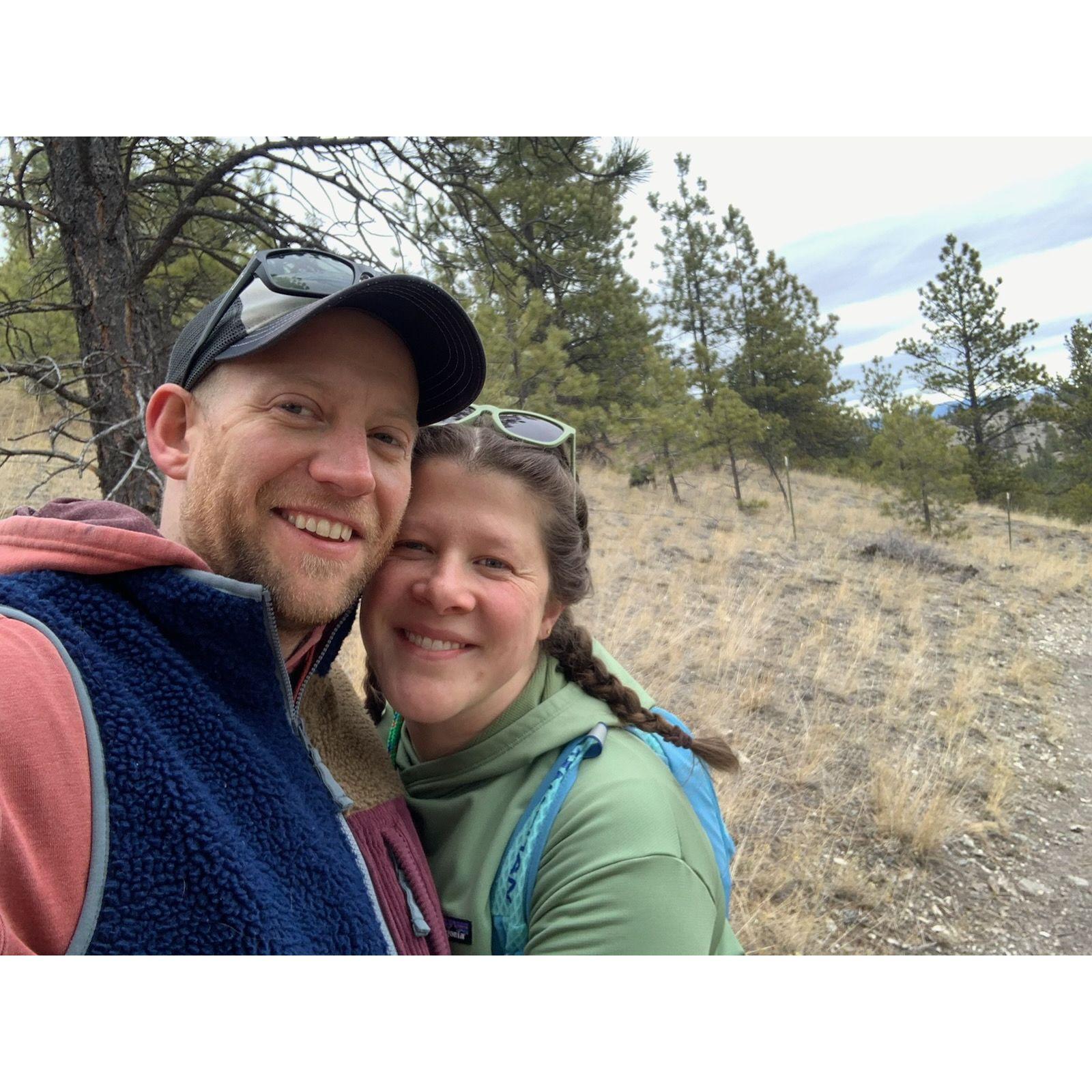 The hike where Evan asked Logan a certain question. Truthfully we almost forgot to get a photo... so this was on the hike out.