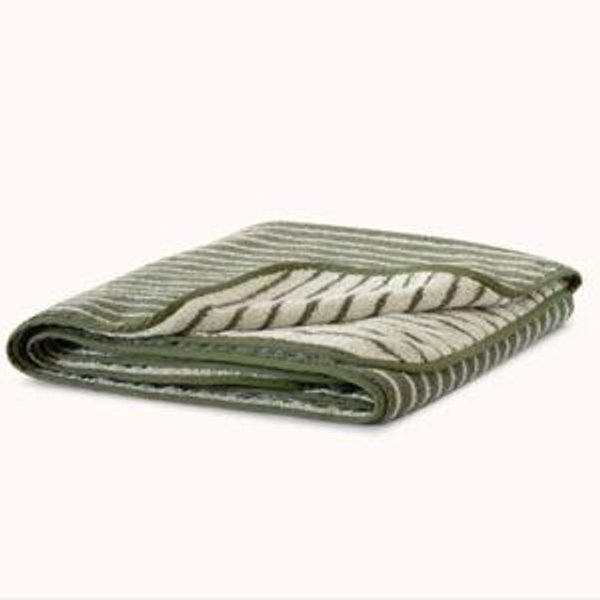 Striped Terry Towels, Juniper/Ecru