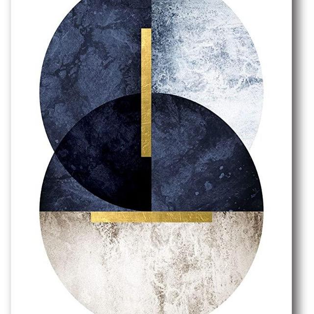 Courtside Market Dark Navy 18"x26" Gallery-Wrapped Canvas Wall Art - Flower, Gold, Blue, White, Yellow, Multi Color