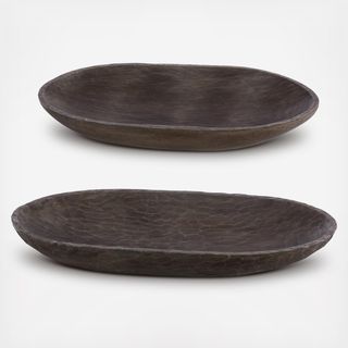 Trellen Wood Decorative Bowl, Set of 2