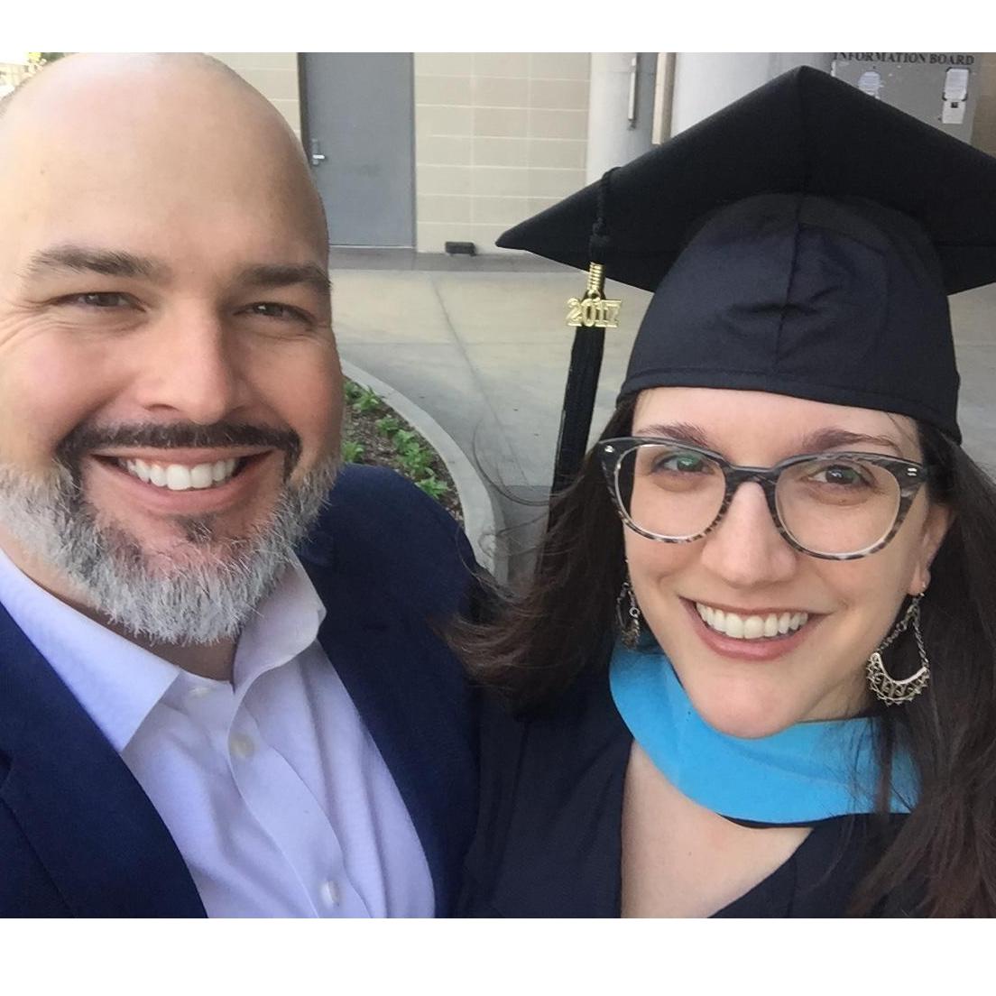 Aaron flew down to see Adrienne walk in her graduation ceremony!