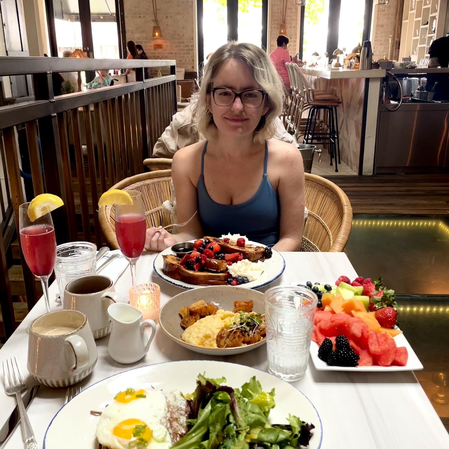 At brunch, minutes before Taylor proposed to Alex….