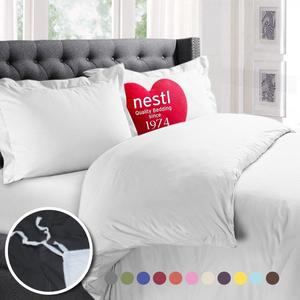 Nestl Bedding Duvet Cover, Protects and Covers your Comforter / Duvet Insert, Luxury 100% Super Soft Microfiber, Cal King Size, Color White, 3 Piece Duvet Cover Set Includes 2 Pillow Shams