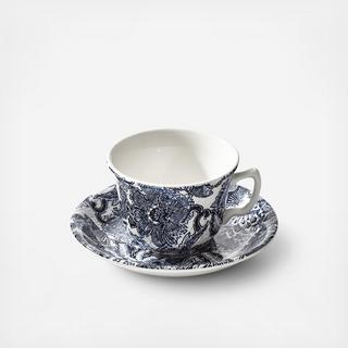 Faded Peony Tea Cup & Saucer