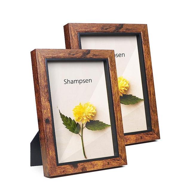 Shampsen Picture Frames 5x7 Wooden Picture Frames Set of 2 for Wall and Tabletop Home Decor Gift for Birthday, Anniversary, Mother's Day