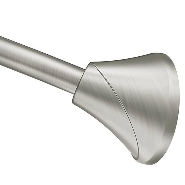 Moen CSR2172BN 5-Foot Adjustable Tension Single Curved Shower Curtain Rod, Brushed Nickel