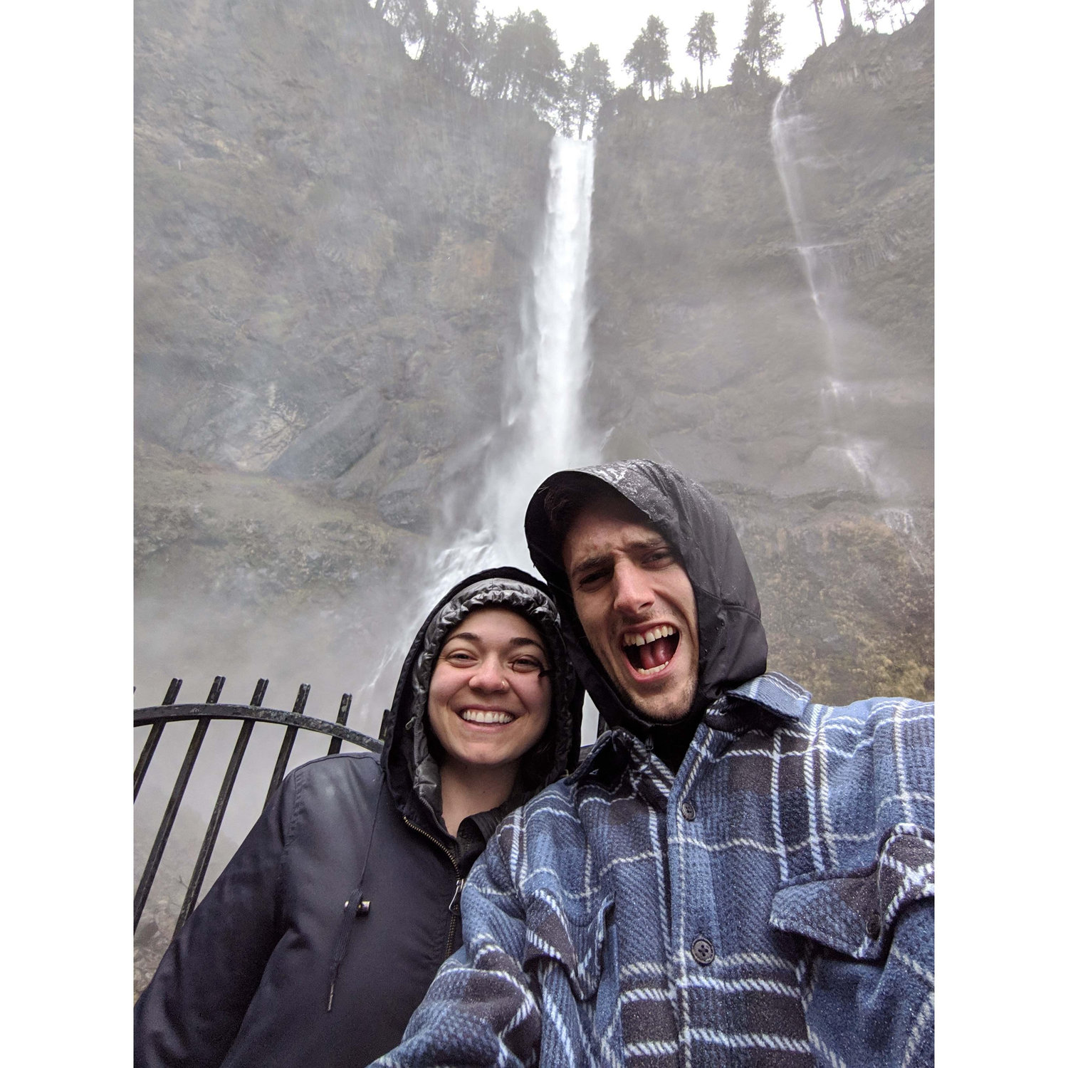 A stop by Multnomah Falls on our way up to Canada!