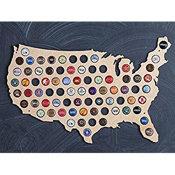All 50 States Beer Cap Map - Georgia Beer Cap Map GA - Glossy Wood - Skyline Workshop