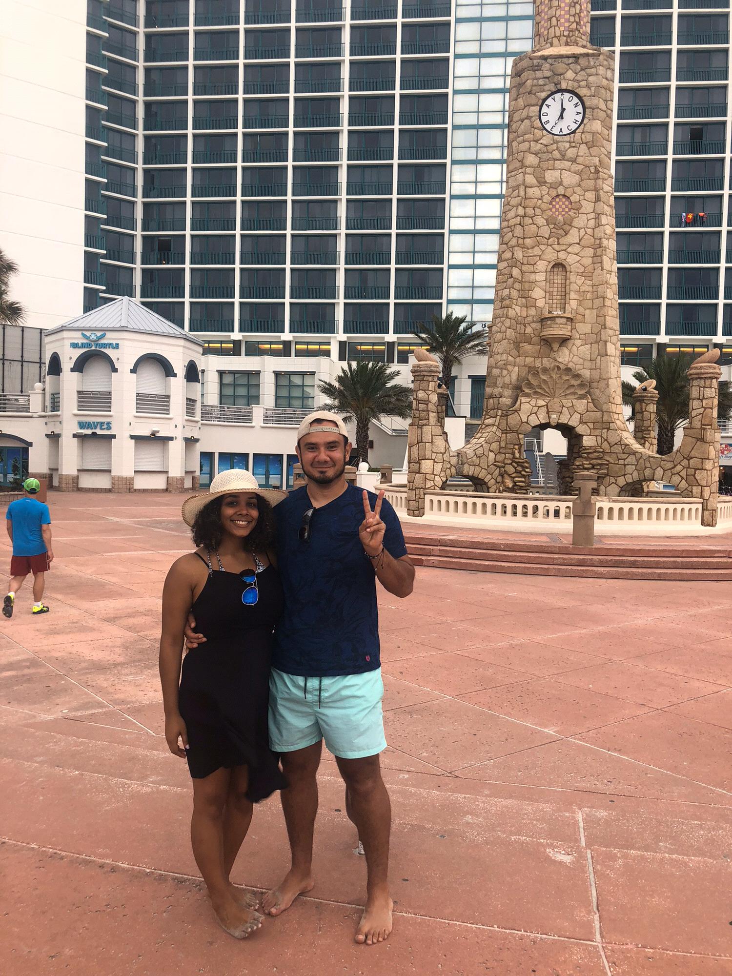At the beach after our Colombia trip!