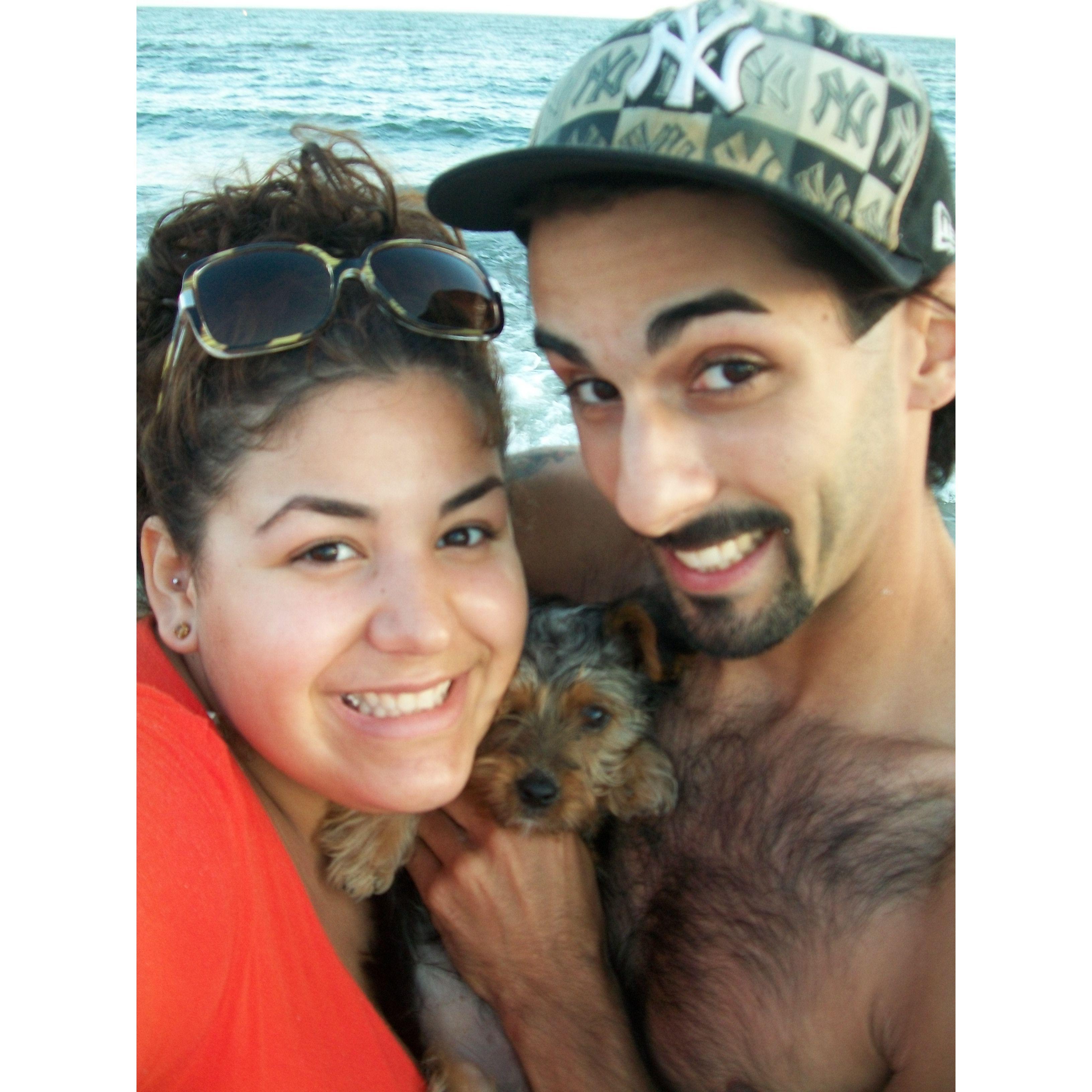 2010 the year we met May 2010 to be exact, Meeko was a baby. We took him to the beach for the first time, he ate so much sand he pooped it out for days.