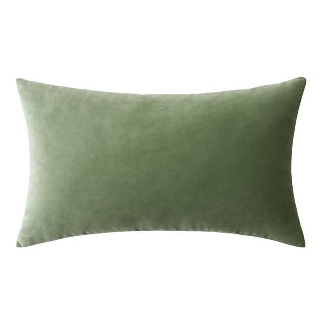 MIULEE Sage Green Velvet Throw Pillow Cover 12 x 20 Inch Soft Decorative Pillow Cover Lumbar Cushion Case Home Decor for Couch Sofa Bedroom