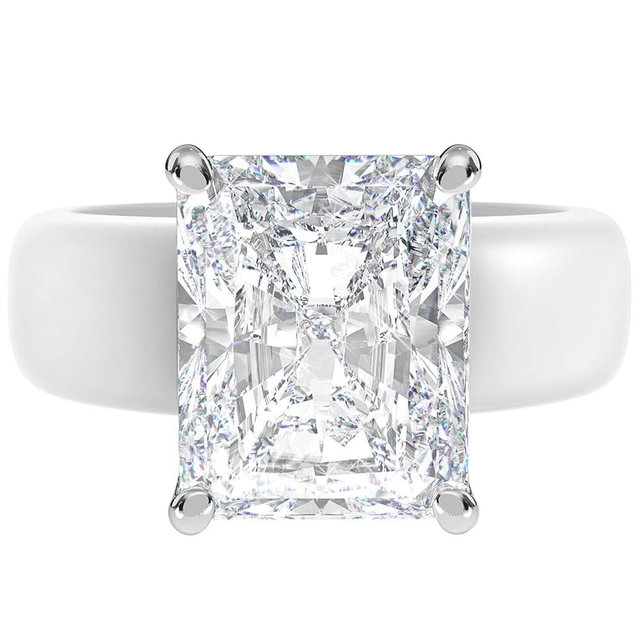 Rinfit Silicone Ring with Stone - Emerald Cut Cubic Zirconia Solitaire Engagement Ring for Women - Rubber Wedding Bands - Patented Design