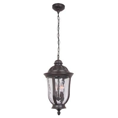 Craftmade Frances 2-Light Oiled Bronze Outdoor Traditional Textured Glass Lantern Outdoor Pendant Light