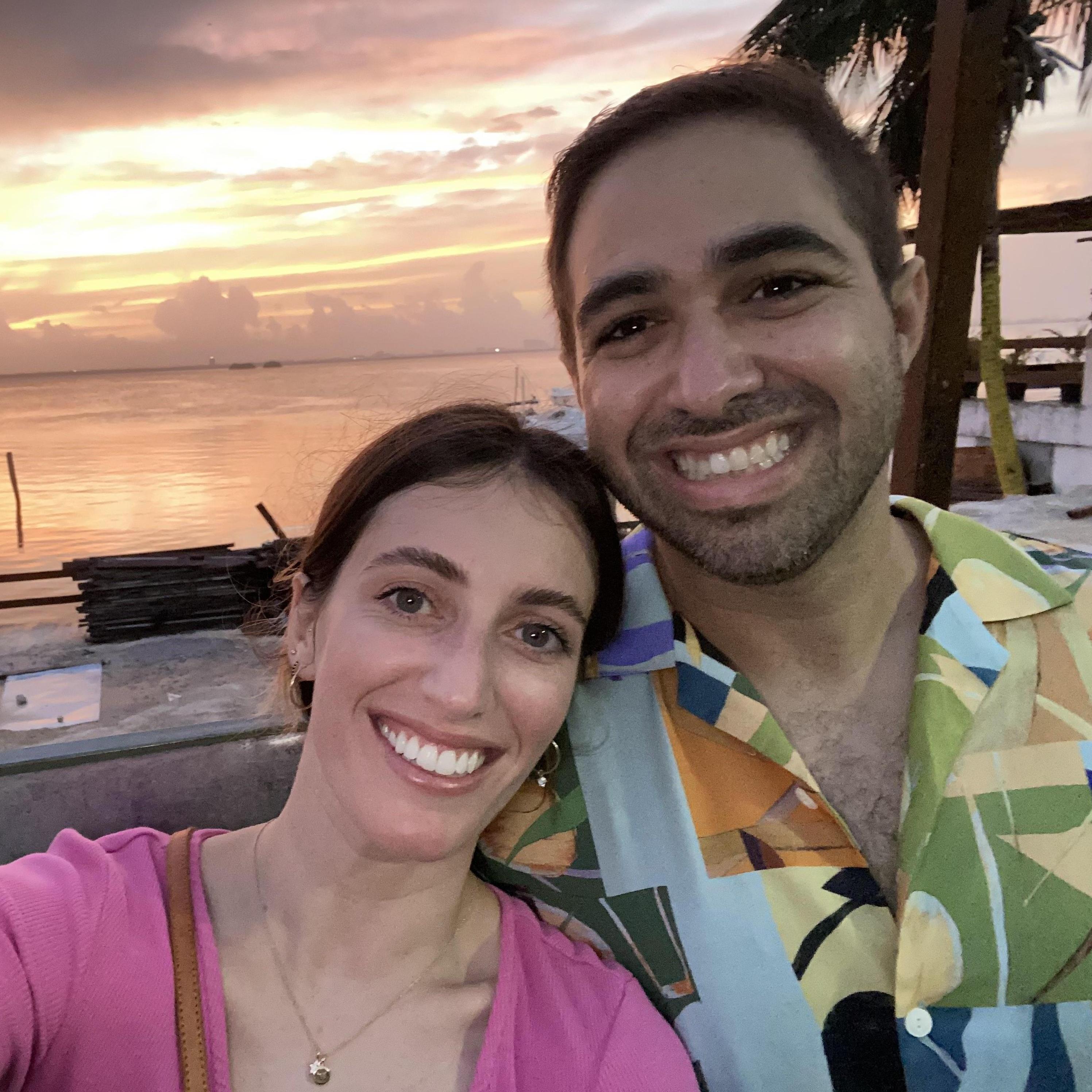 Sunset walk in Cancun, Mexico.