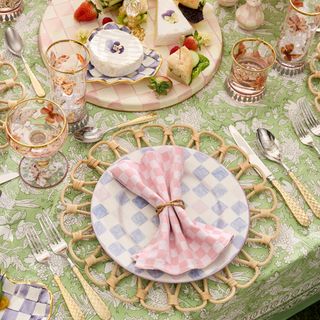 Check Stoneware Dinner Plate