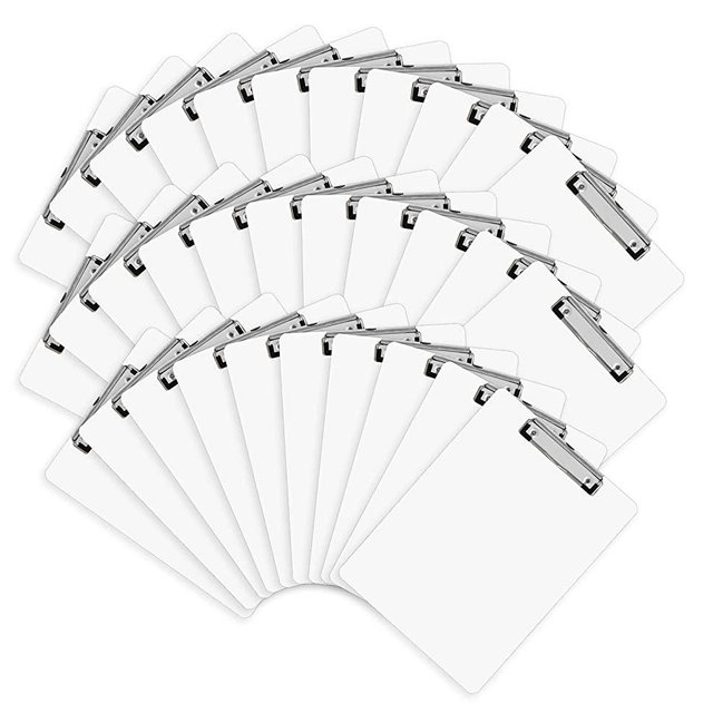 Dry Erase Clipboards, HERKKA 32 Pack Hardboard Office Whiteboard Clipboards Low Profile Clip Standard A4 Letter Size, ECO Friendly, Size 12.5 x 9 Inch