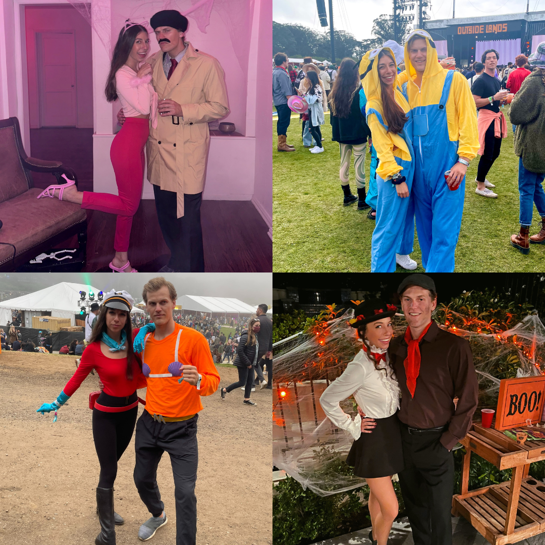 Snapshot of our Halloween costumes together over the years!