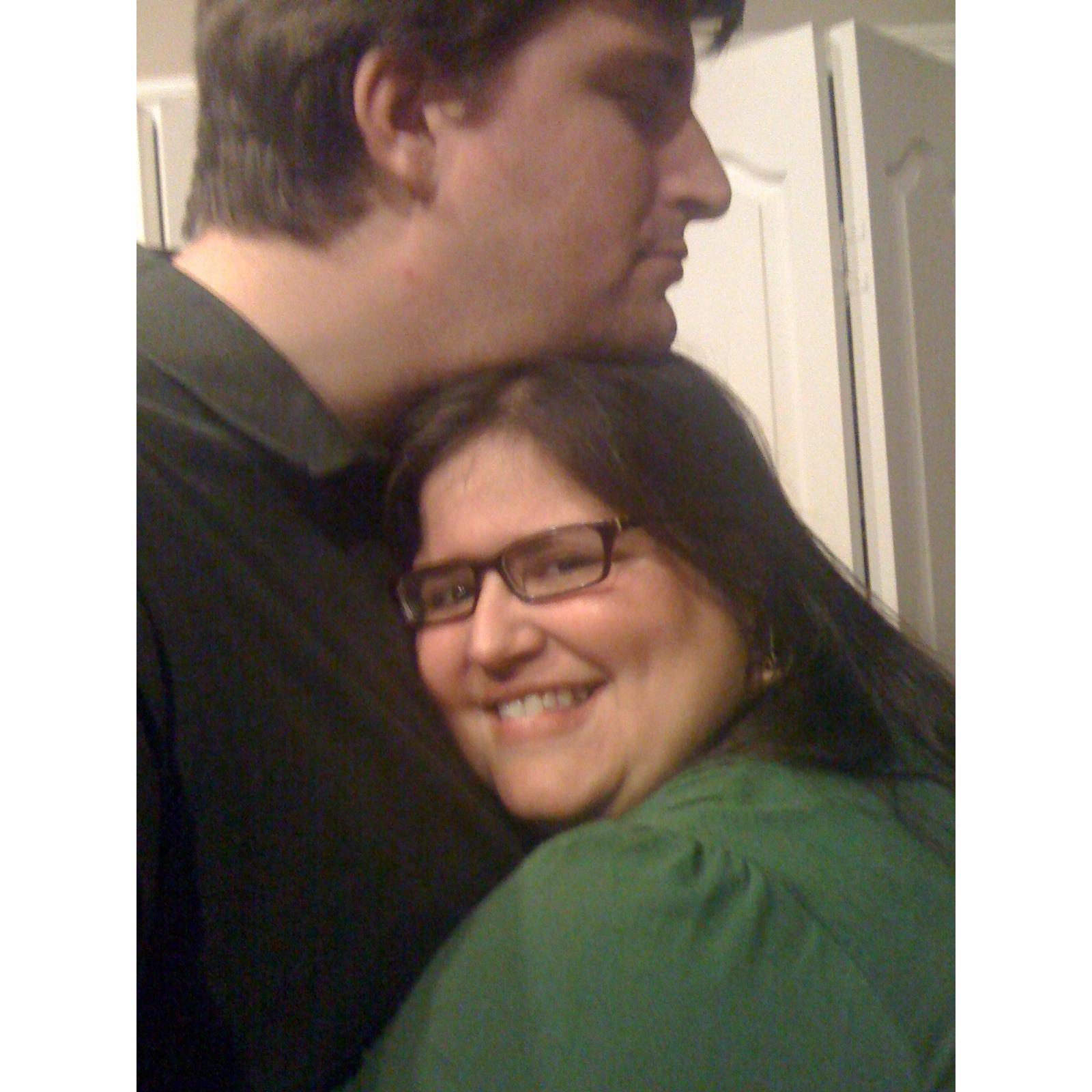 One of our first pictures together. Jenny's still realizing I'm tall :-)