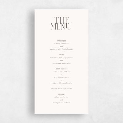 Beige Elegant Wedding Menu - Aion