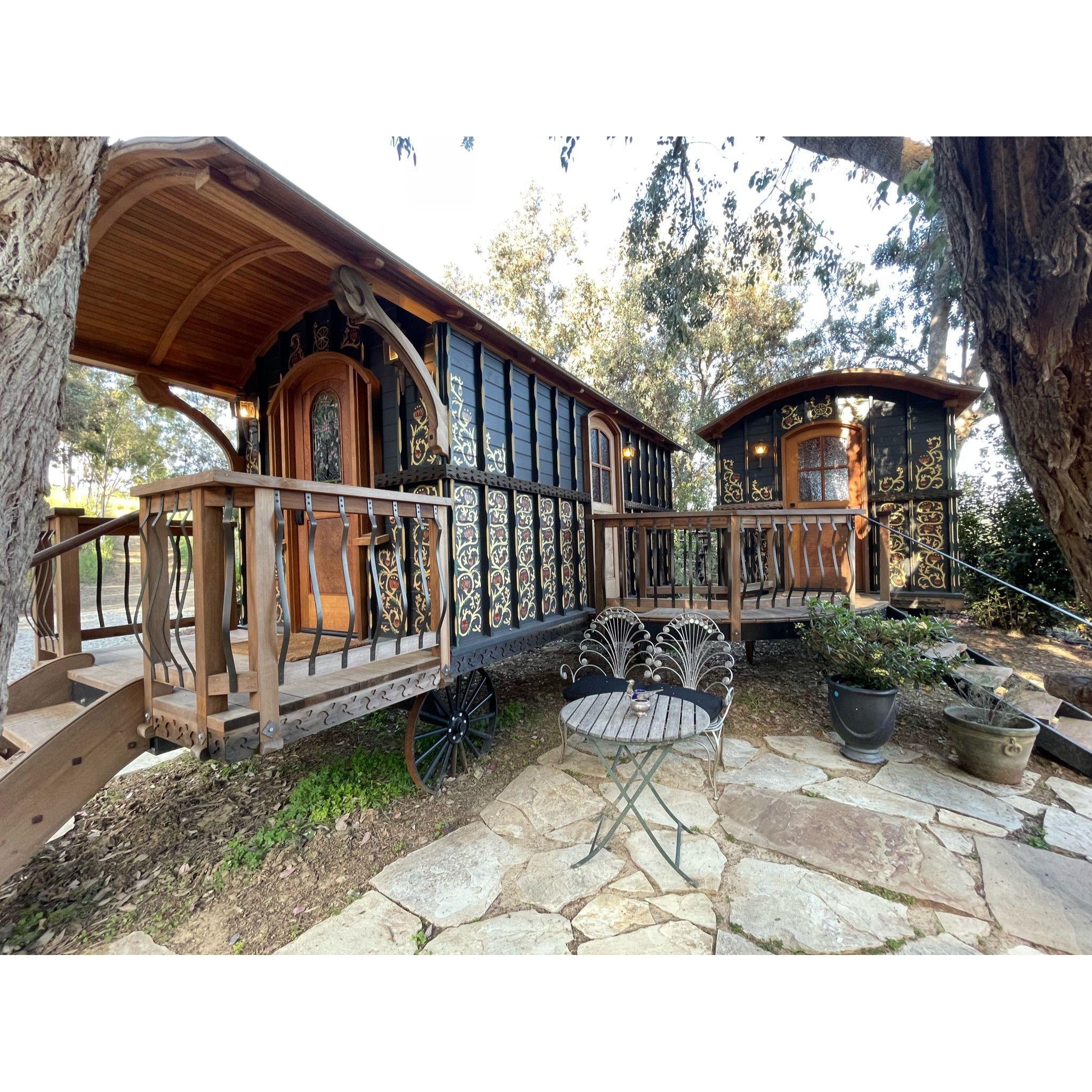 Our Airbnb in Topanga, which is just the most adorable compound of various reused box cars, stage coaches, and horse trailers. We're unsure if this place still exists due to the recent wildfires.
