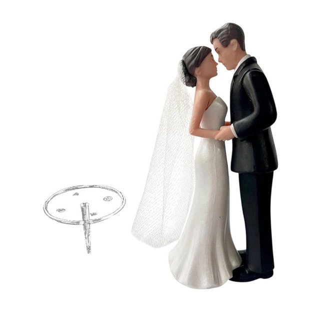Badiman Elegant Bride and Groom Wedding Cake Topper, Romantic Cake Plastic Toppers for Anniversaries, Engagement Parties, Bridal Showers, Wedding