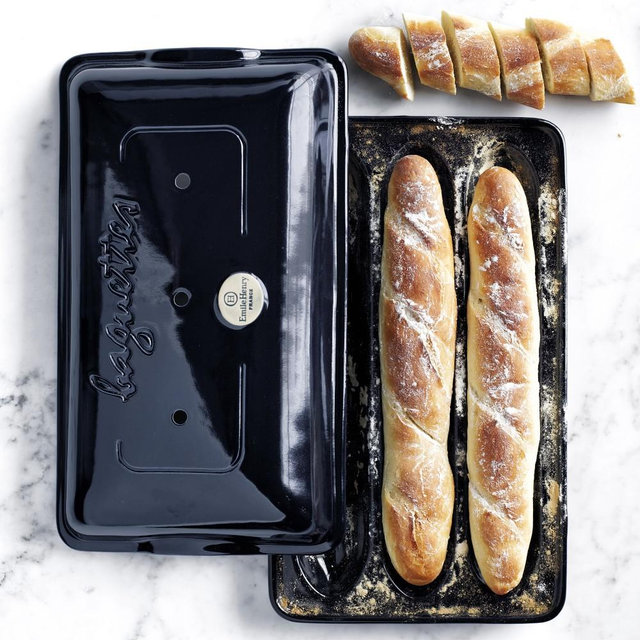 Emile Henry French Ceramic Baguette Baker, Navy