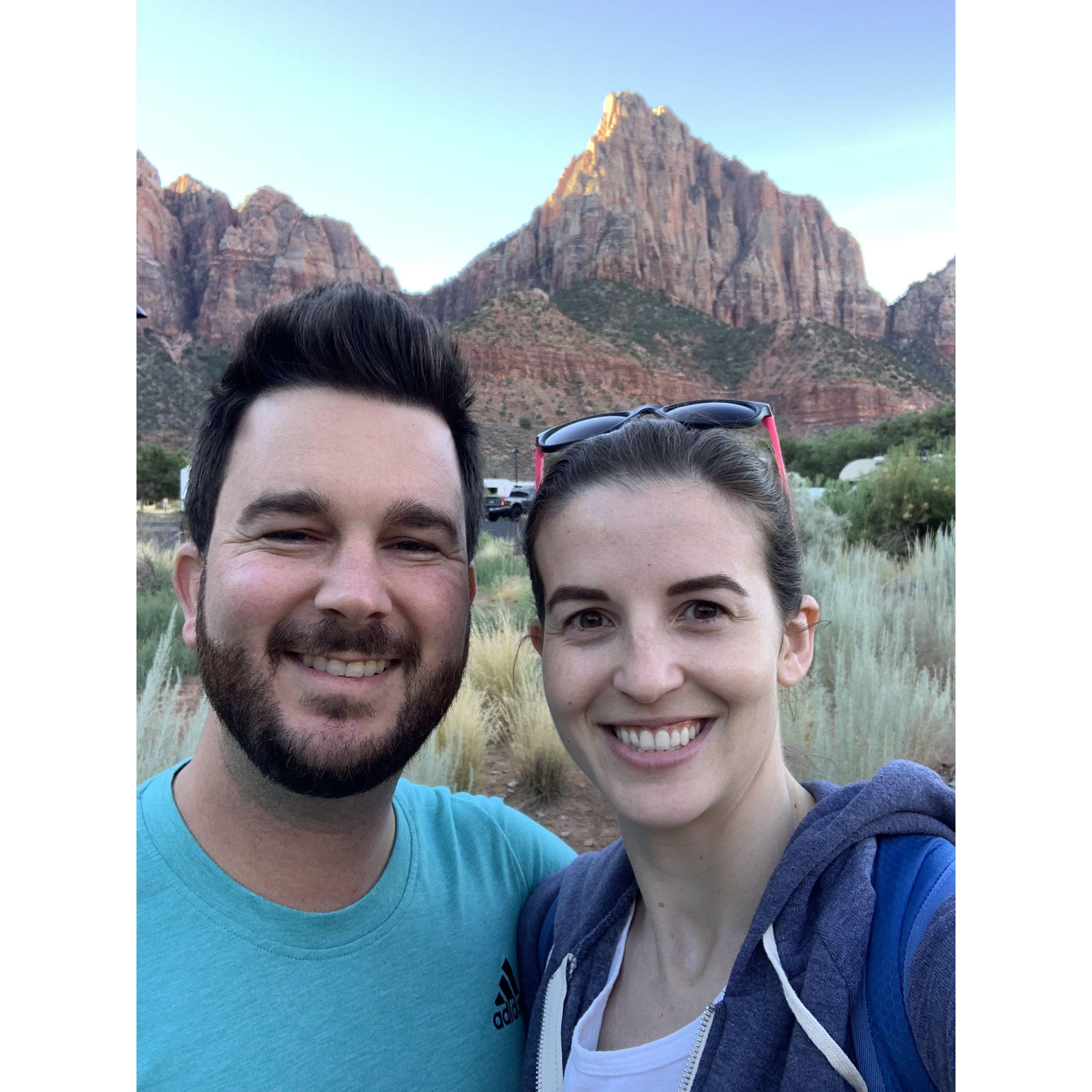 August 2020 - Early morning hike in Zion on our roadtrip from MD to CA!