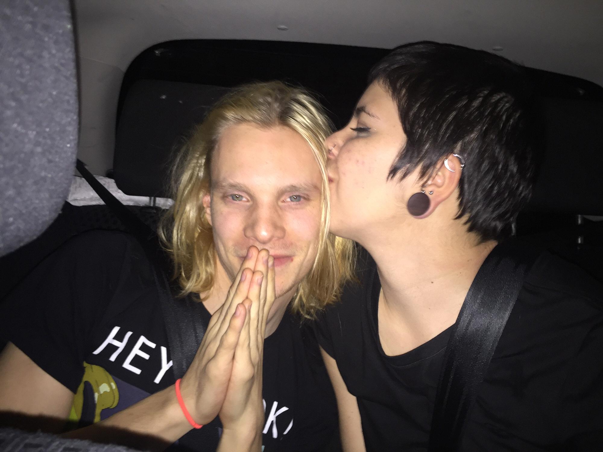 December 2016 (pre-sobriety) on our way to night swim...