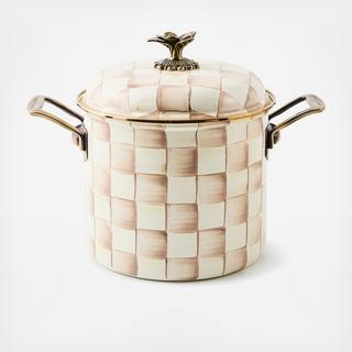 Mocha Check Steel Stockpot